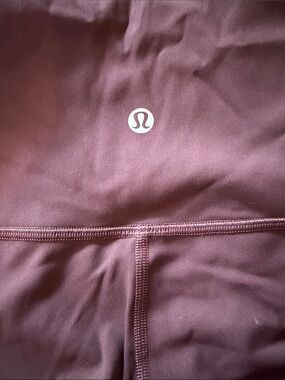 lululemon athletica Plum Leggings with White Logo